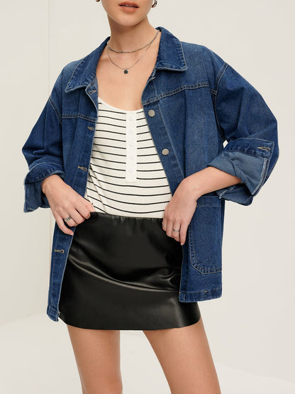 Emma | Oversized Denim-Jacke – Lässig und vielseitig