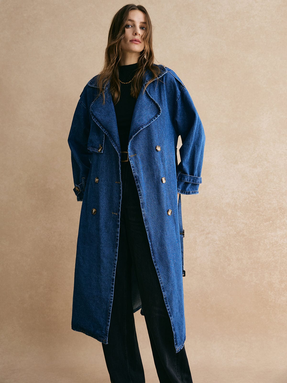 Sophie | Oversized Denim Trenchcoat – Trendig, Lässig & Zeitlos