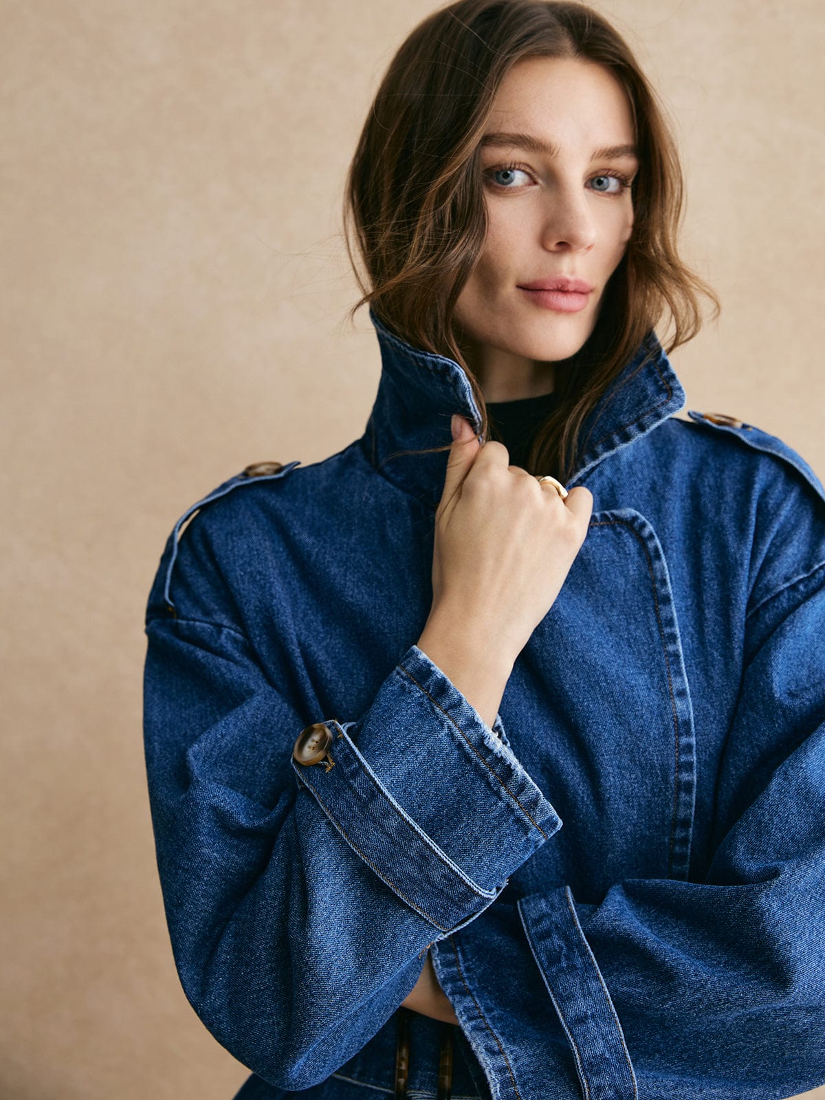 Sophie | Oversized Denim Trenchcoat – Trendig, Lässig & Zeitlos