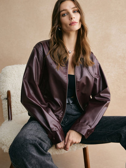 Isabelle | Cropped Lederjacke – Modern, Elegant & Zeitlos