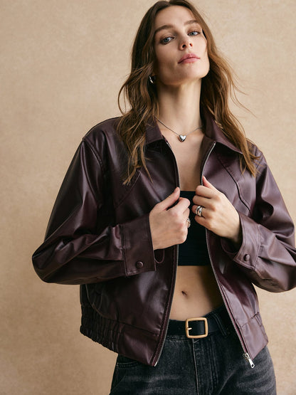 Isabelle | Cropped Lederjacke – Modern, Elegant & Zeitlos