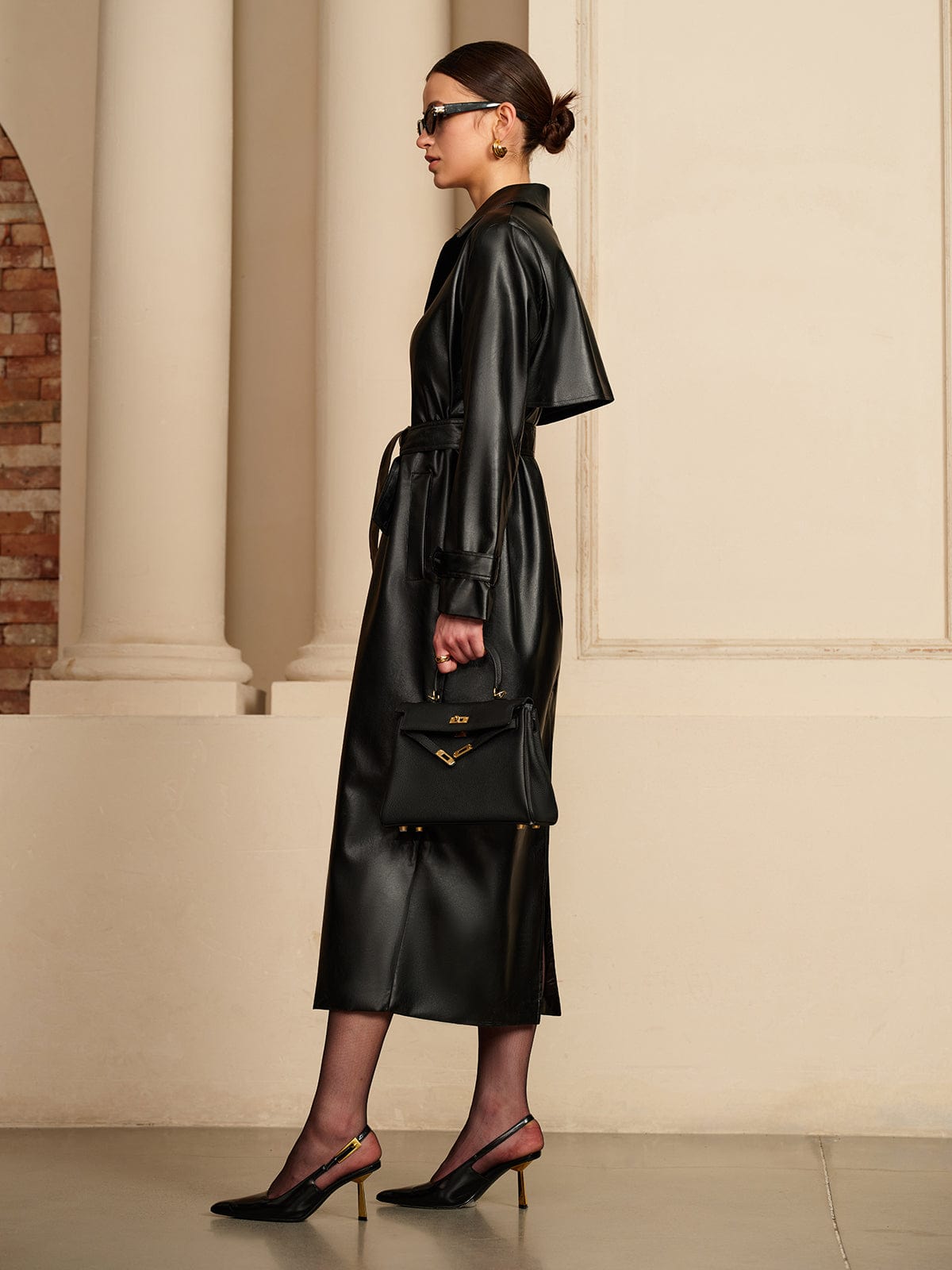 Manon | Eleganter Leder-Trenchcoat – Luxus trifft auf zeitlose Eleganz