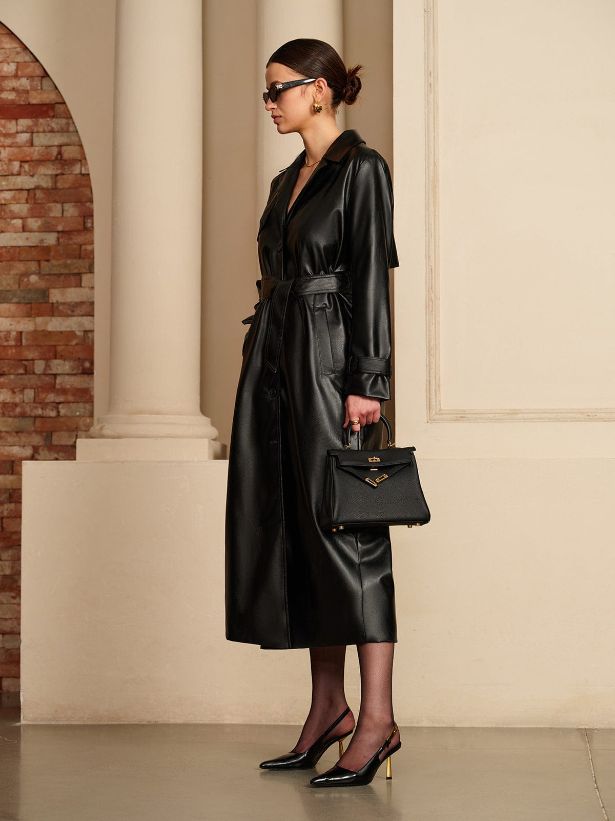 Manon | Eleganter Leder-Trenchcoat – Luxus trifft auf zeitlose Eleganz