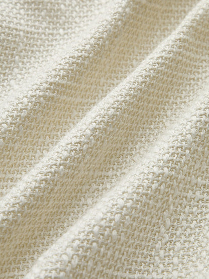 Silke | Eleganter Weißer Tweed-Blazer mit Schwarzen Satin Schleifen