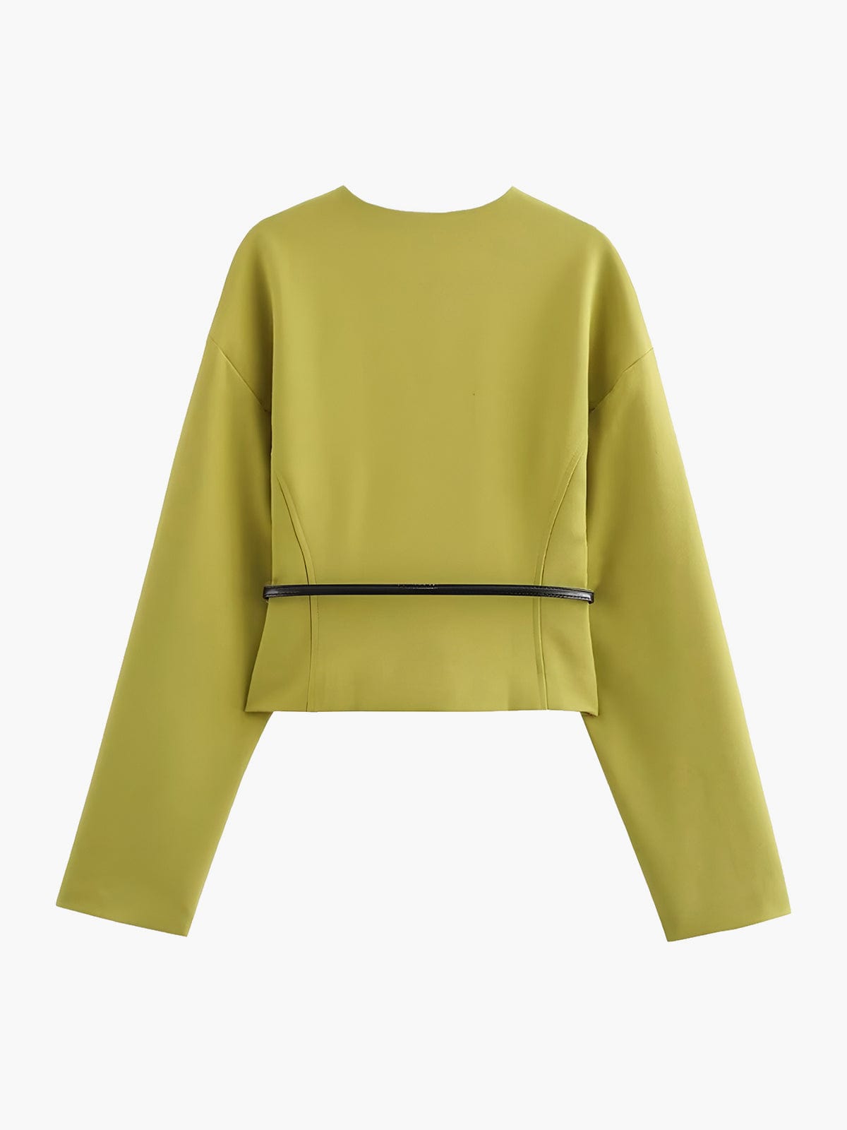 Irina | Gekürzter V Ausschnitt-Blazer für Damen mit stilvollem schmalem Gürtel