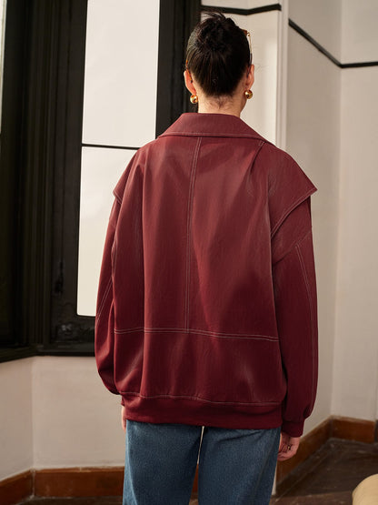 Amelie | Bordeauxrote Jacke mit sportivem Akzent