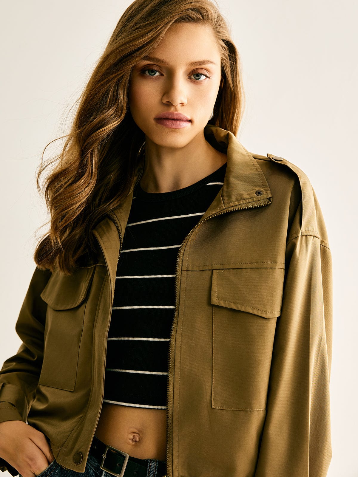 Klara | Cropped Utility Jacke – Lässig, Modern & Vielseitig
