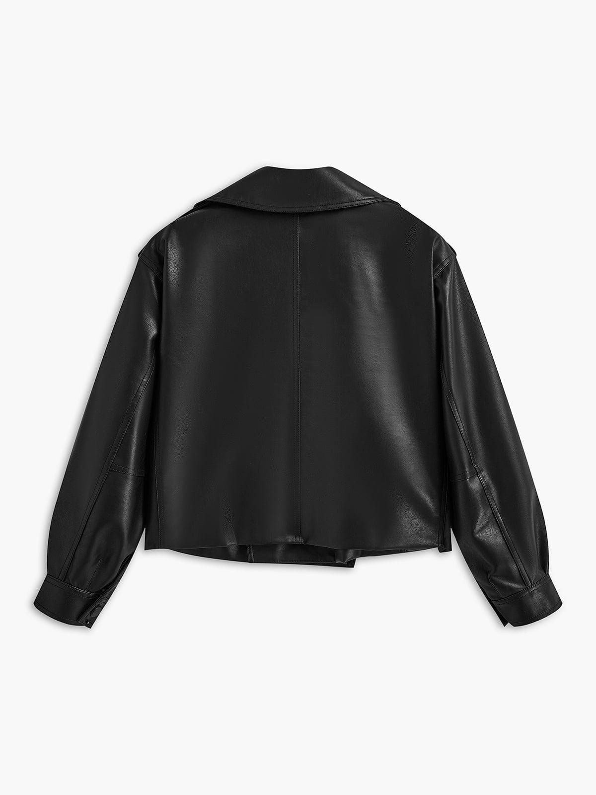 Sophia | Schwarze Kunstlederjacke im Bikerstil – Ein Statement-Piece für jeden Look