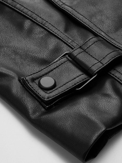 Sophia | Schwarze Kunstlederjacke im Bikerstil – Ein Statement-Piece für jeden Look