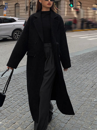 Sabby | Langer Mantel aus Tweed-Wollmischung