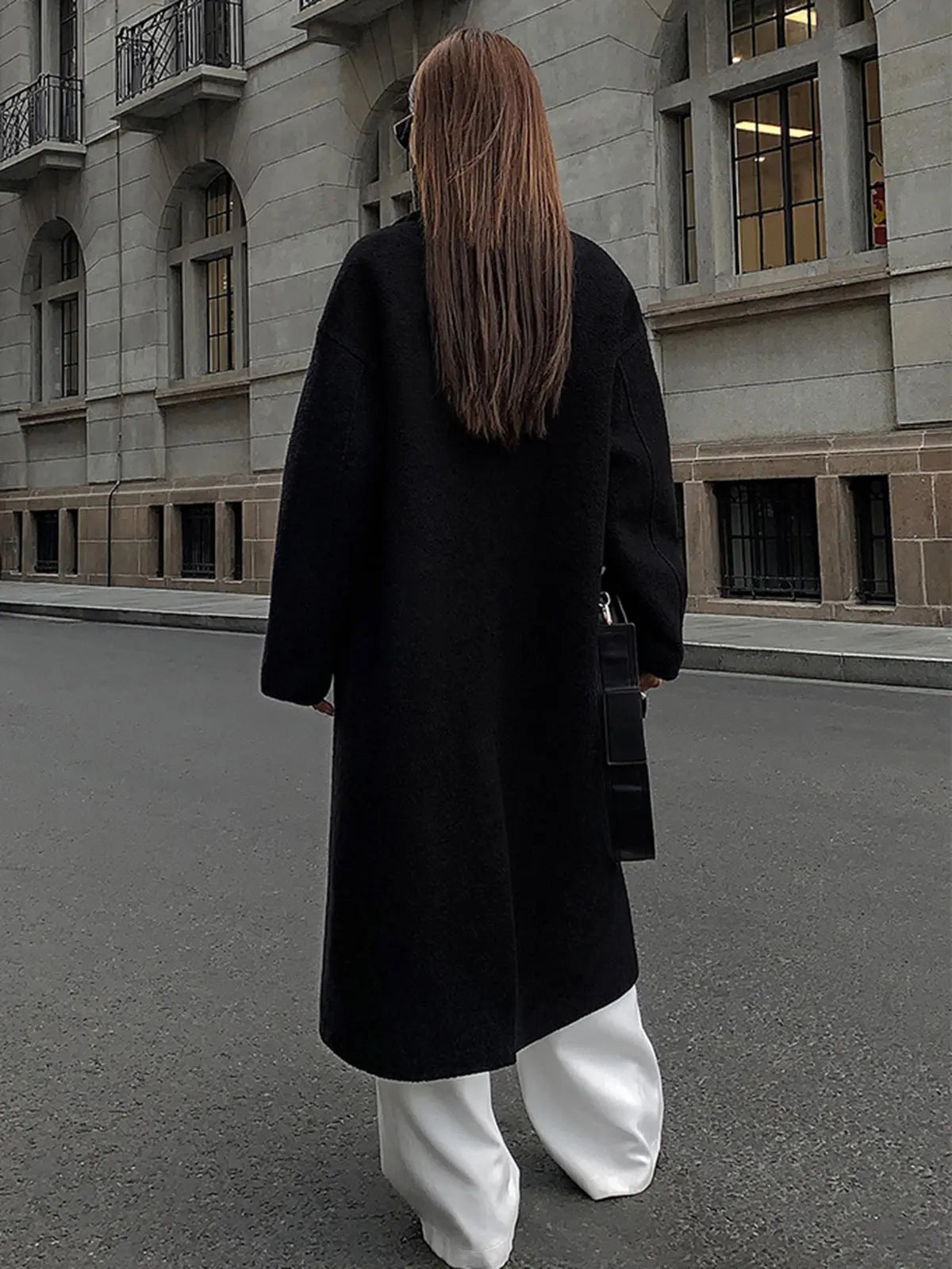 Sabby | Langer Mantel aus Tweed-Wollmischung