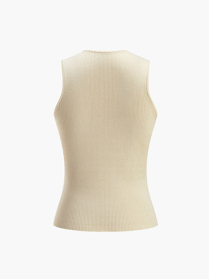 Marie | Ärmelloses Bodycon Rippenstrick Tank Top