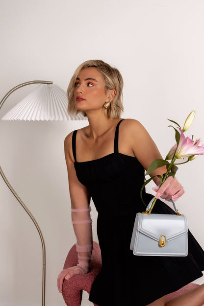 Elena | Strukturierte Damenhandtasche mit Top-Handle & goldfarbenem Verschluss – Elegante City-Bag