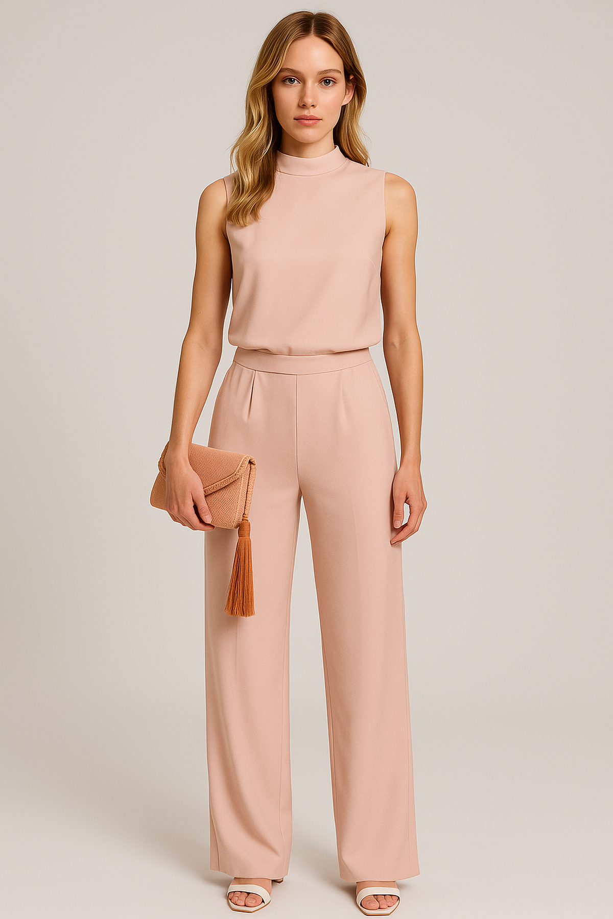 Eleganter Jumpsuit mit Ärmellosem Design und Weitem Bein – Stilvolle Kombination für Alltag und Abend