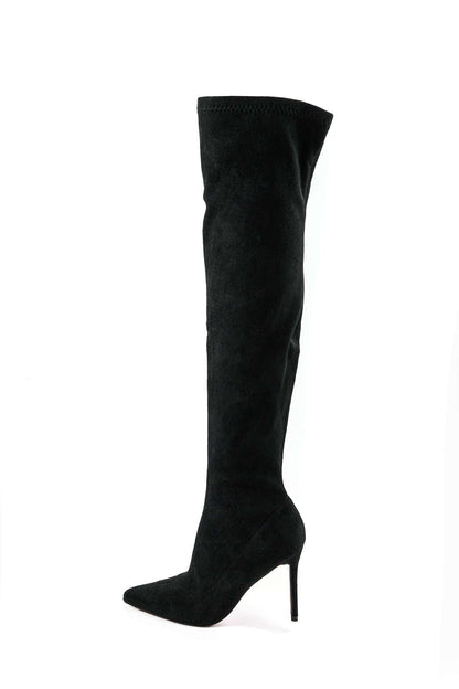 Elegante Overknee-Stiefel aus Velours – Stilvoll & Feminin