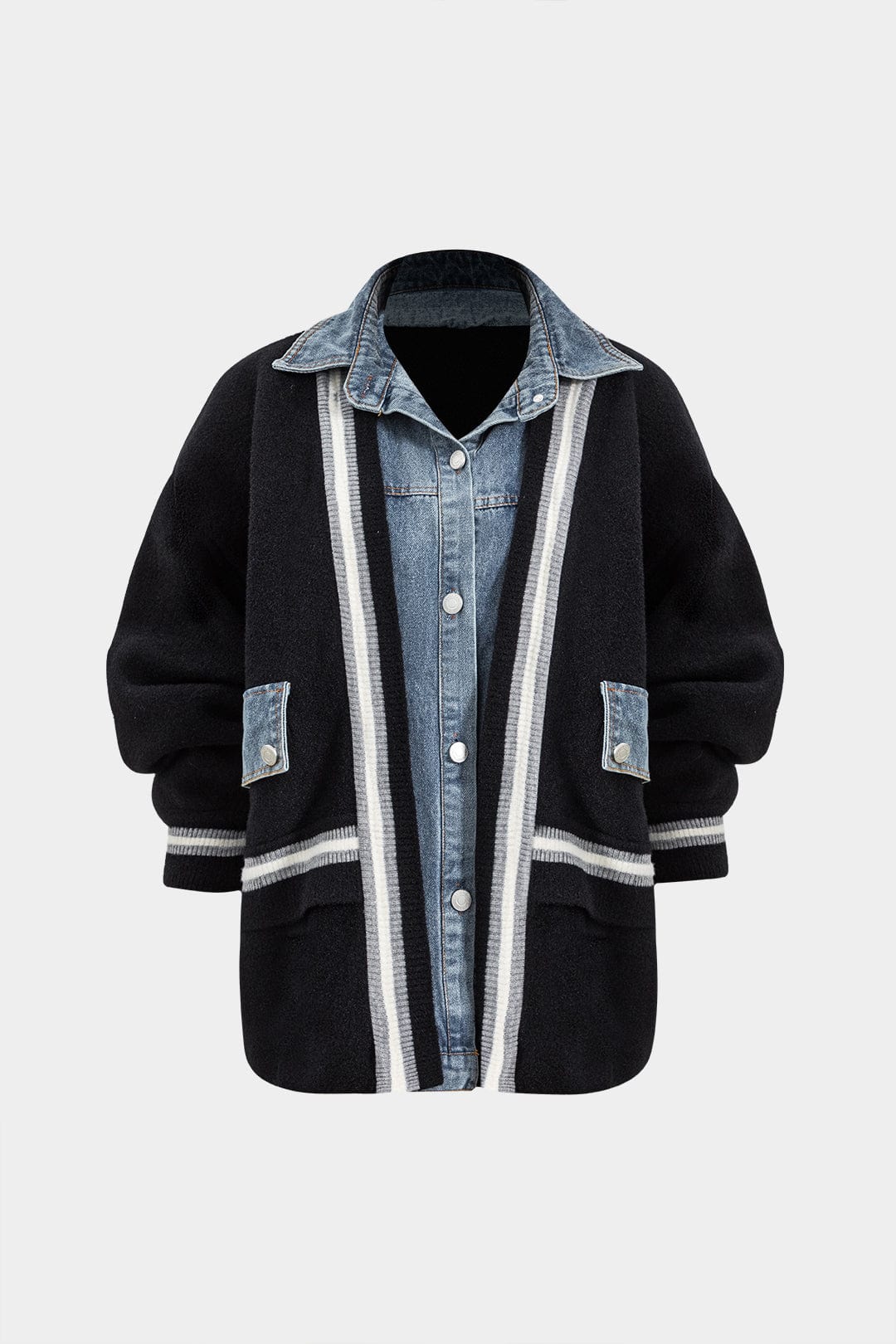 Nova | Denim-Hemd und Strick-Cardigan in Einem – Vielseitigkeit trifft Stil