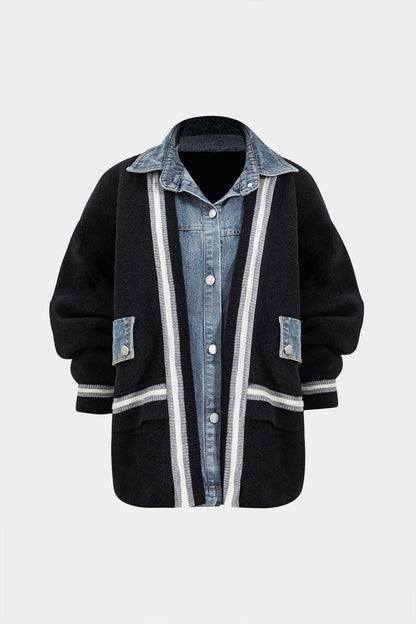 Nova | Denim-Hemd und Strick-Cardigan in Einem – Vielseitigkeit trifft Stil