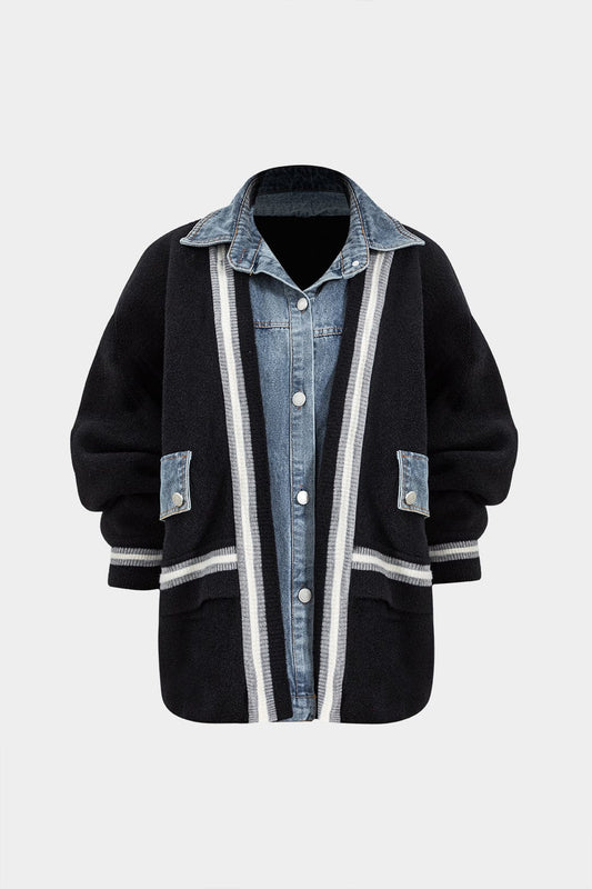 Nova | Denim-Hemd und Strick-Cardigan in Einem – Vielseitigkeit trifft Stil