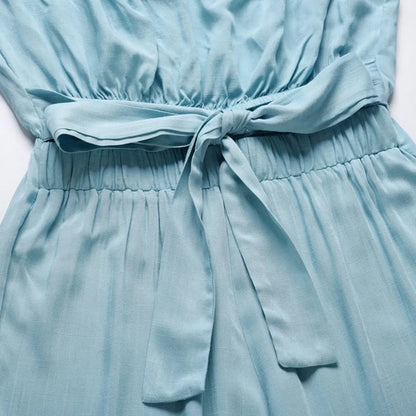 Nia | Binden Taille Trägerloser Weites Bein Bandeau-Overall