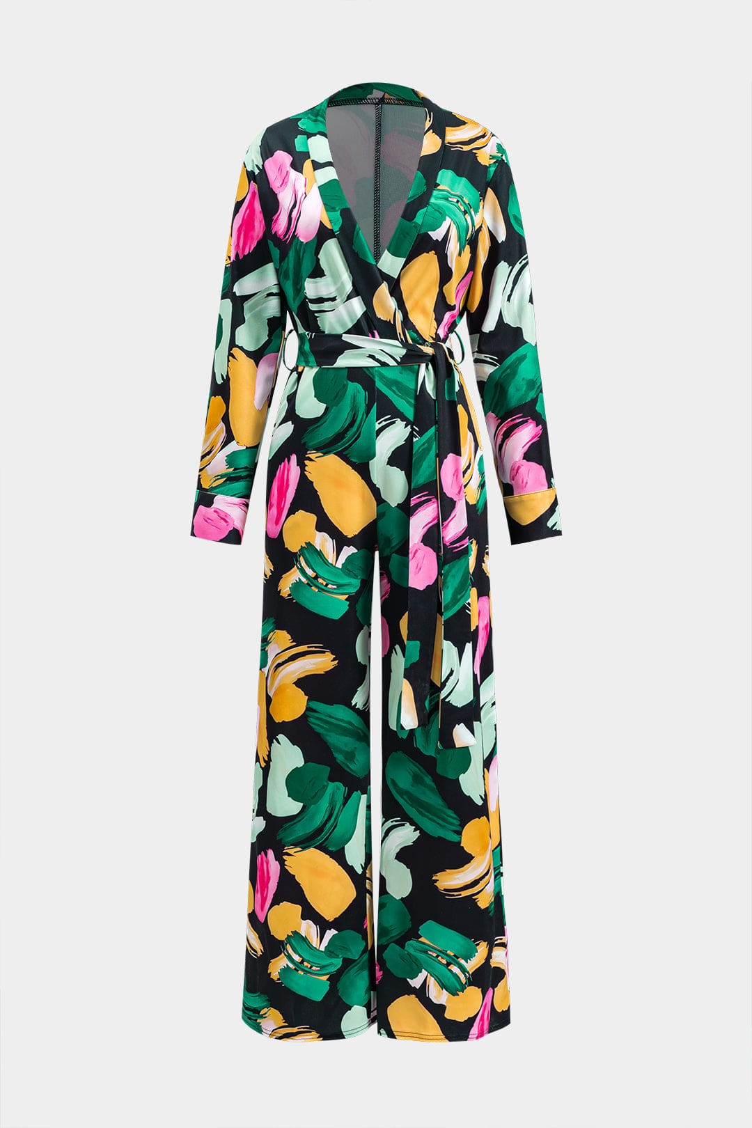 Amira | Langer Jumpsuit mit abstraktem Print