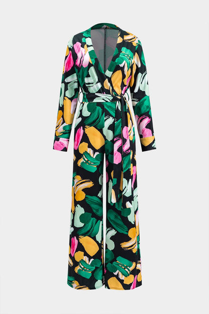 Amira | Langer Jumpsuit mit abstraktem Print