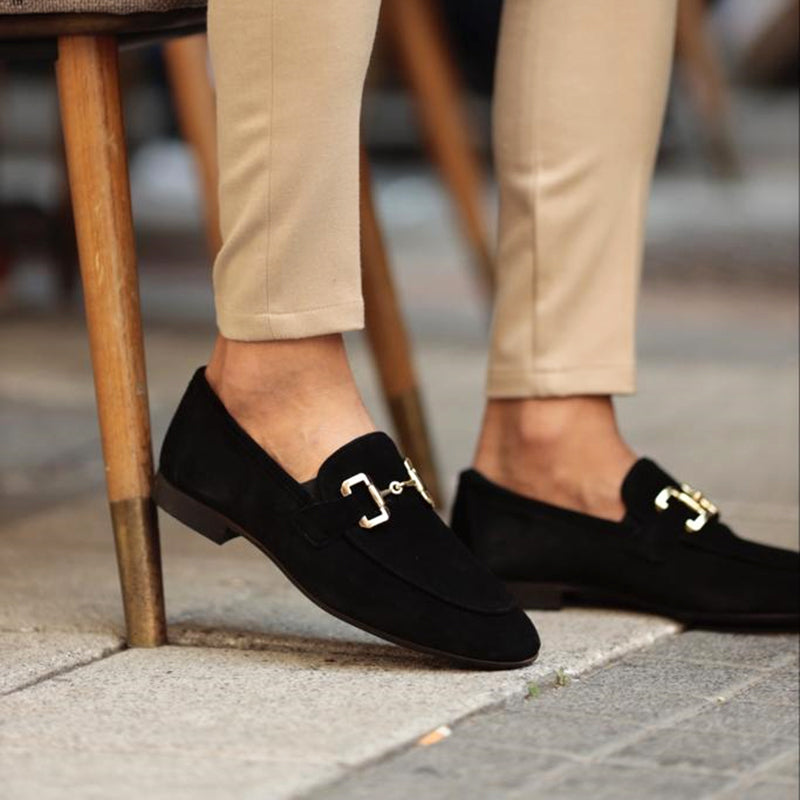 Elegante Business-Loafer mit goldener Schnalle – Klassischer Komfort für stilvolle Anlässe