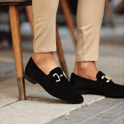Elegante Business-Loafer mit goldener Schnalle – Klassischer Komfort für stilvolle Anlässe