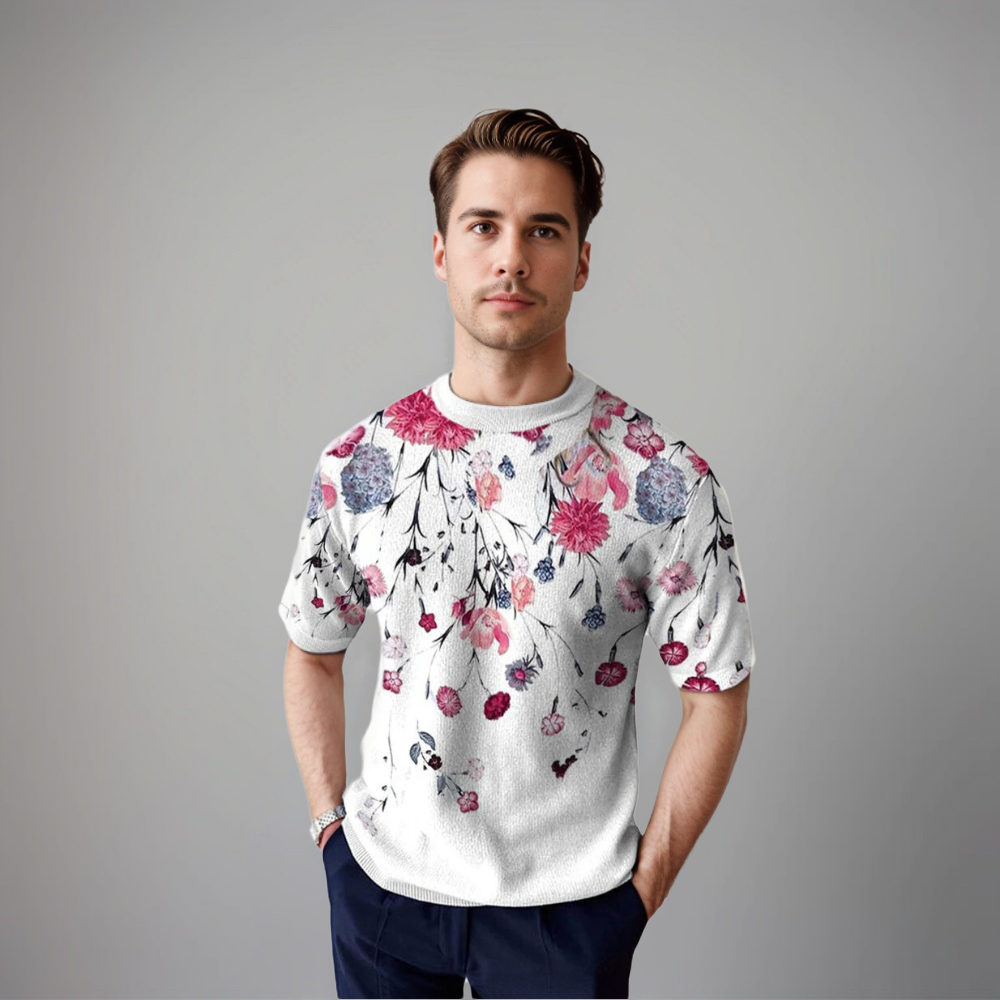 Damiano | Florales Kurzarmshirt für Herren