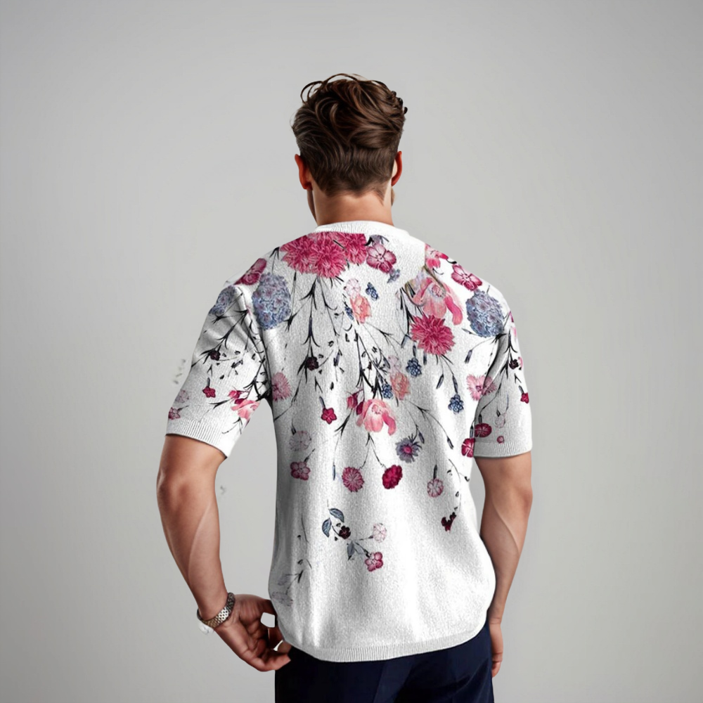 Damiano | Florales Kurzarmshirt für Herren