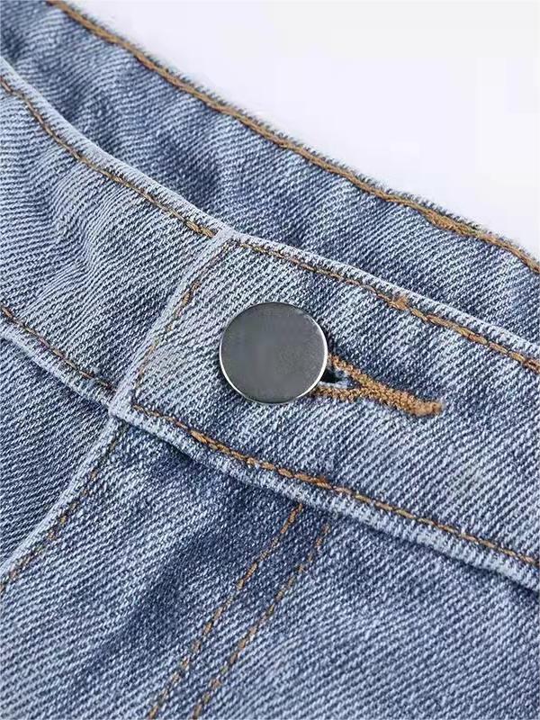 Flared Jeans mit Stern-Applikation – Hoher Bund & Vintage-Stil für Trend-Looks