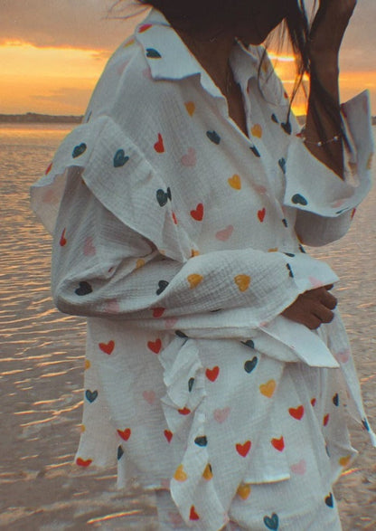Amira | Herz-Print Zweiteiler-Set – Perfekt für entspannte Sommertage