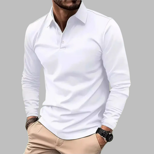 Langarm Poloshirt Herren – Stilvolles Freizeitshirt mit Knopfleiste