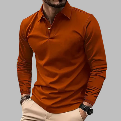 Langarm Poloshirt Herren – Stilvolles Freizeitshirt mit Knopfleiste