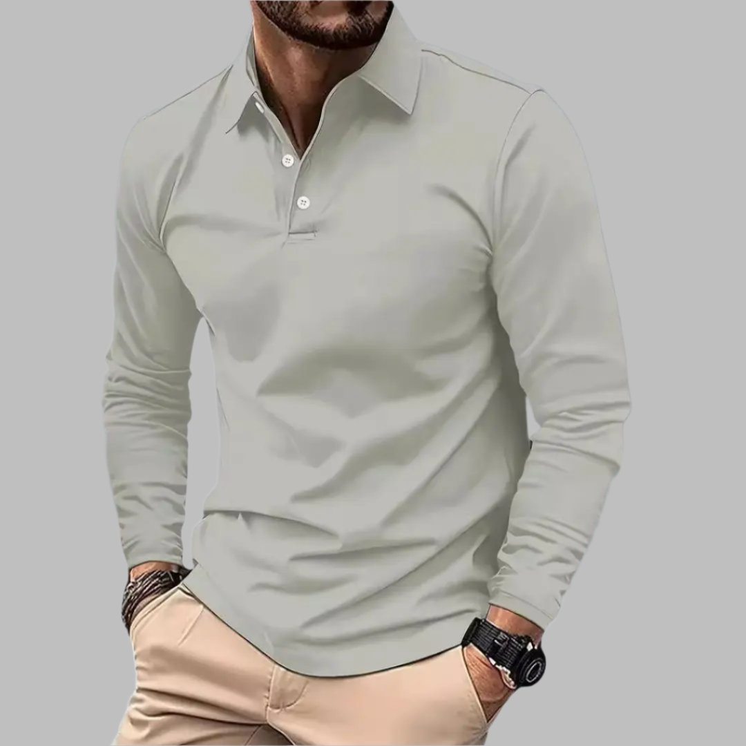 Langarm Poloshirt Herren – Stilvolles Freizeitshirt mit Knopfleiste