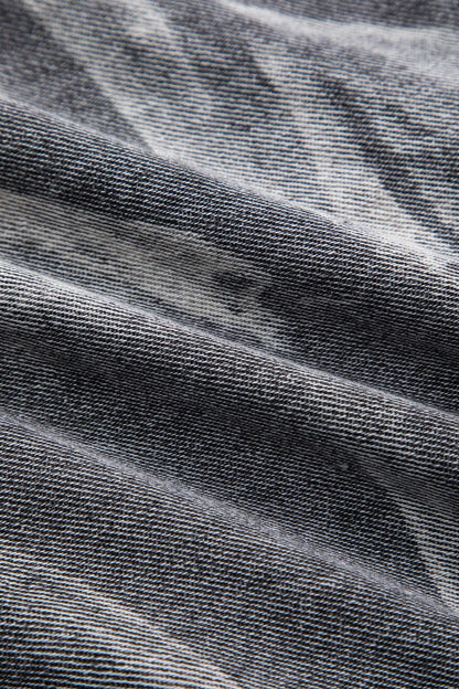 Raven | Cropped Denim-Weste in Grau mit Metallelementen – Urban und Edgy