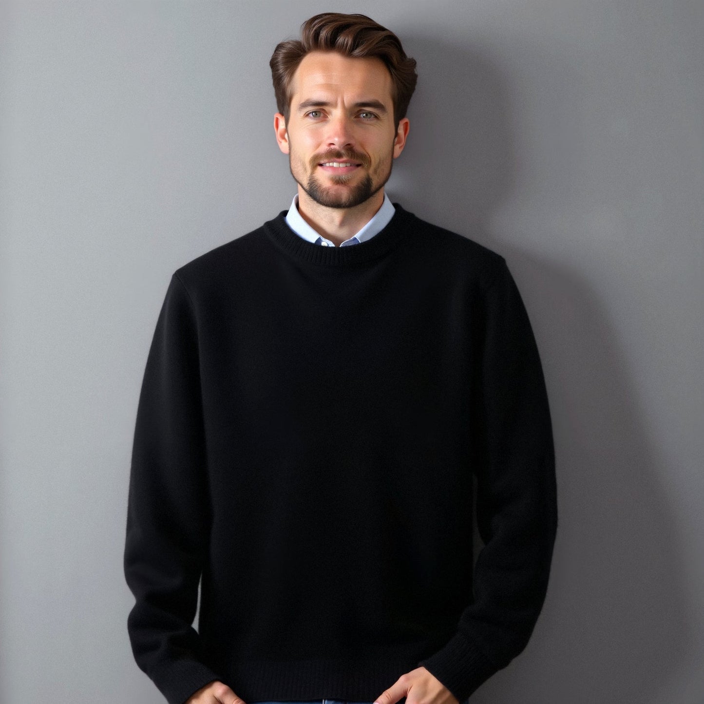 Klassischer Rundhals Pullover für Herren – Eleganter Strickpullover für Alltag & Büro