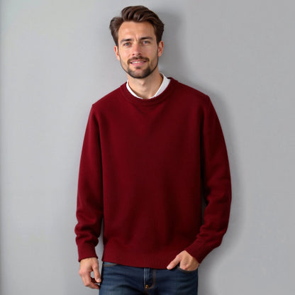 Klassischer Rundhals Pullover für Herren – Eleganter Strickpullover für Alltag & Büro
