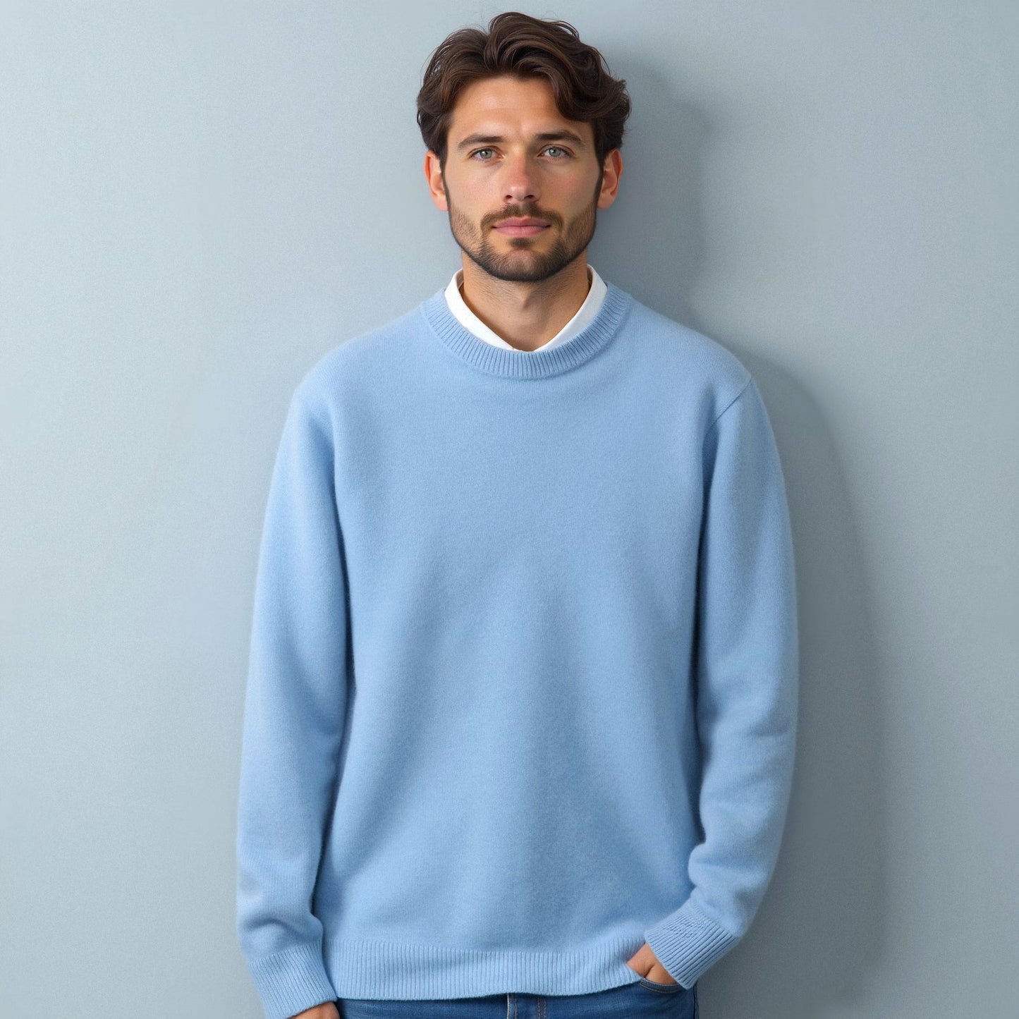 Klassischer Rundhals Pullover für Herren – Eleganter Strickpullover für Alltag & Büro
