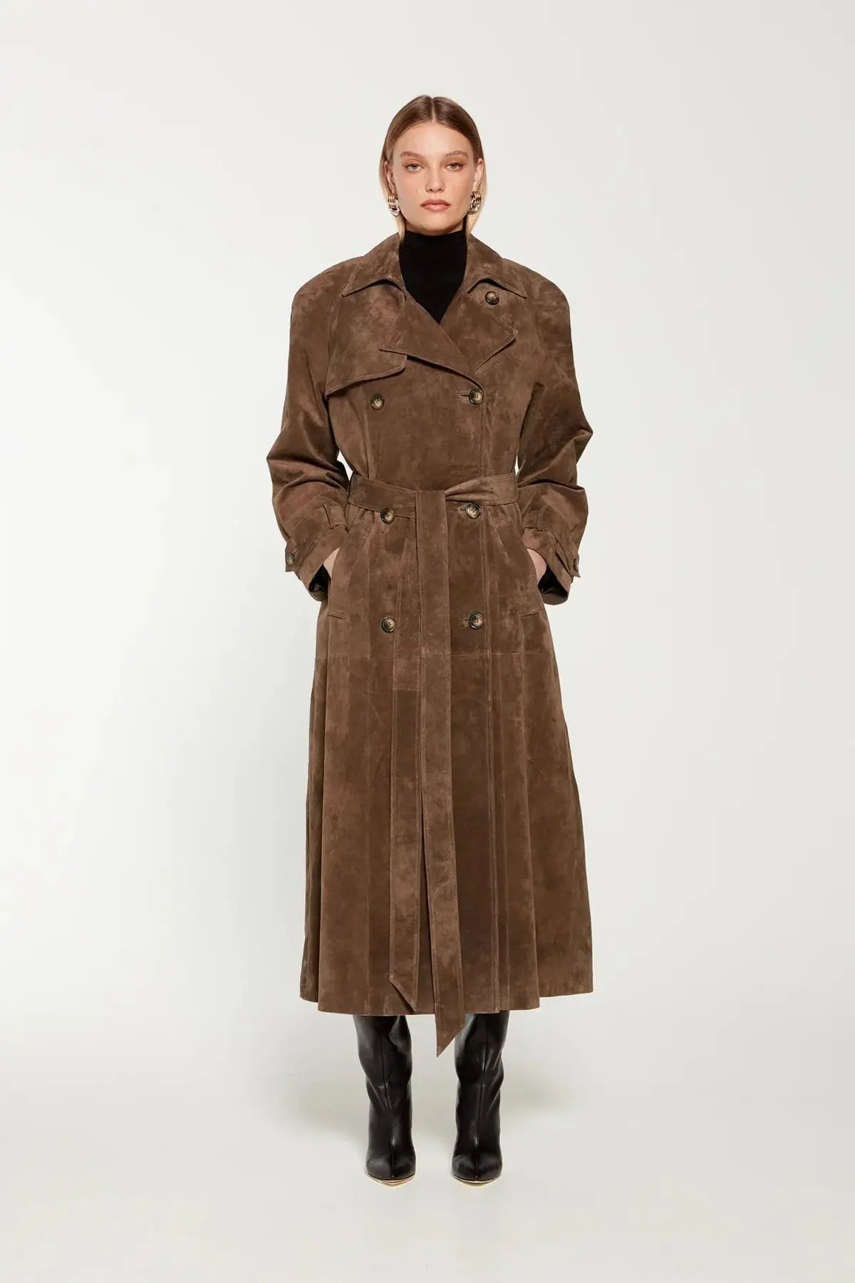 Ella | Wildleder Trenchcoat
