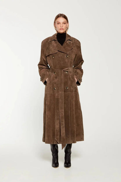 Ella | Wildleder Trenchcoat