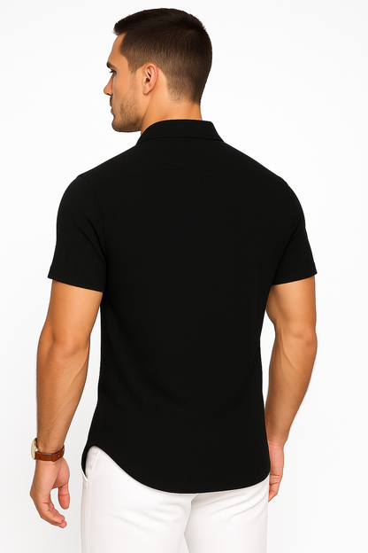 Kurzarm Sommerhemd mit modernem Kragen und klassischem Schnitt für stilvolle Outfits