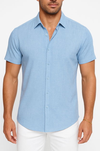 Kurzarm Sommerhemd mit modernem Kragen und klassischem Schnitt für stilvolle Outfits