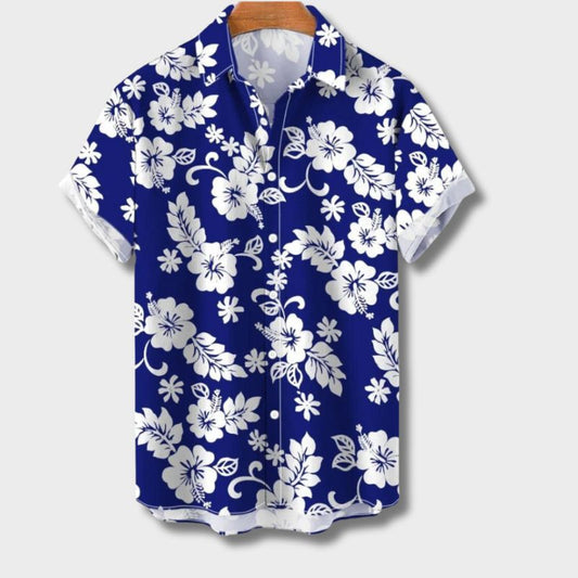 Michael | Hawaiianisches Kurzarmhemd mit floralem Allover-Print