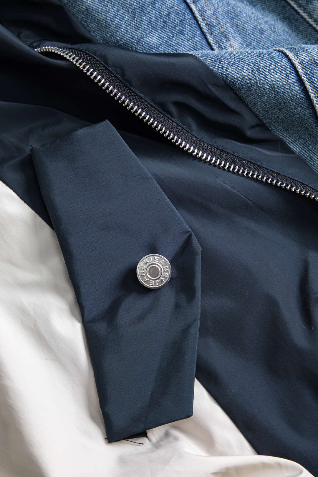 Jade | Patchwork-Jacke mit Denim- und Nylon-Elementen – Lässig und individuell