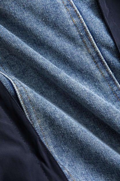 Jade | Patchwork-Jacke mit Denim- und Nylon-Elementen – Lässig und individuell