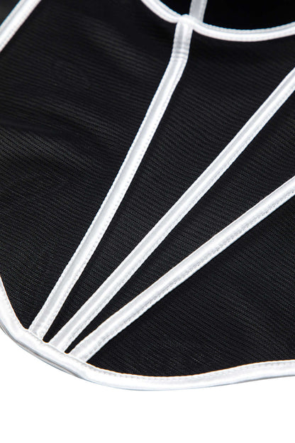 Cecilia | Elegantes Mesh-Korsett-Top mit Kontrastpaspeln