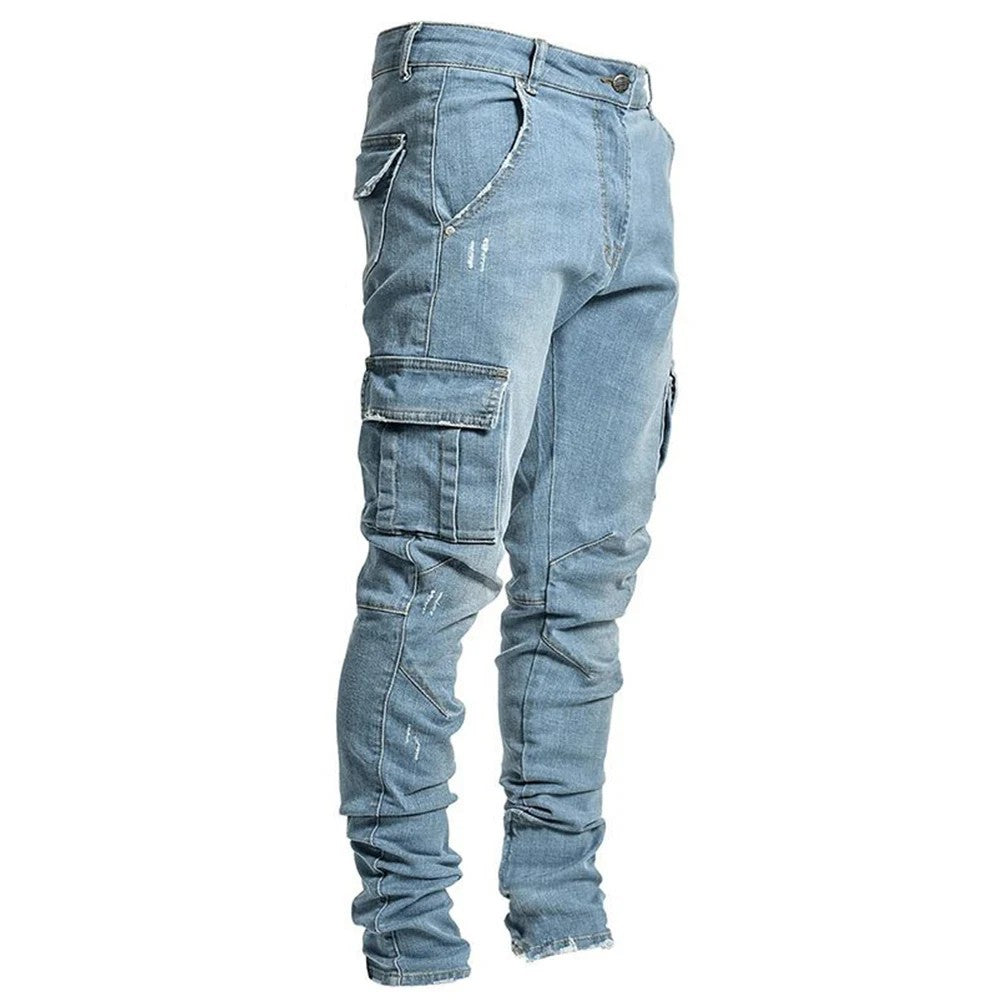 Cargo Jeans mit Mehrfachtaschen – Urban Streetwear Hose für Alltag & Freizeit