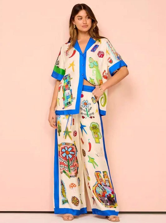 Ulrica | Schickes zweiteiliges bedrucktes Co-Ord Set