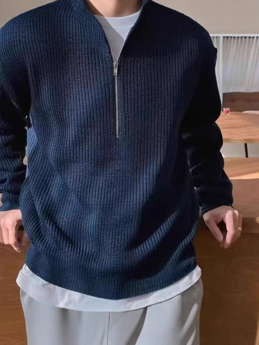 Strickpullover mit Reißverschlusskragen – Stilvoll & Bequem