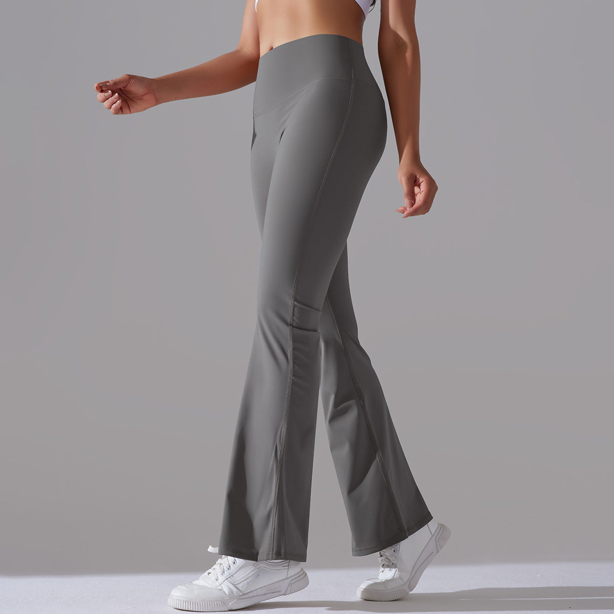 Figurbetonte Flared Fitnesshose mit Hohem Bund – Formende Sportleggings für Training und Alltag